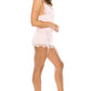 Women's 2 Piece Satin Lace Trimmed Pj Short Set