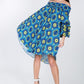 Women's Puffy Ruffle Sleeve Smocking Off Shoulder Print Midi Dress