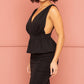 Women's Shimmer Peplum Midi Dress (S & M Only)
