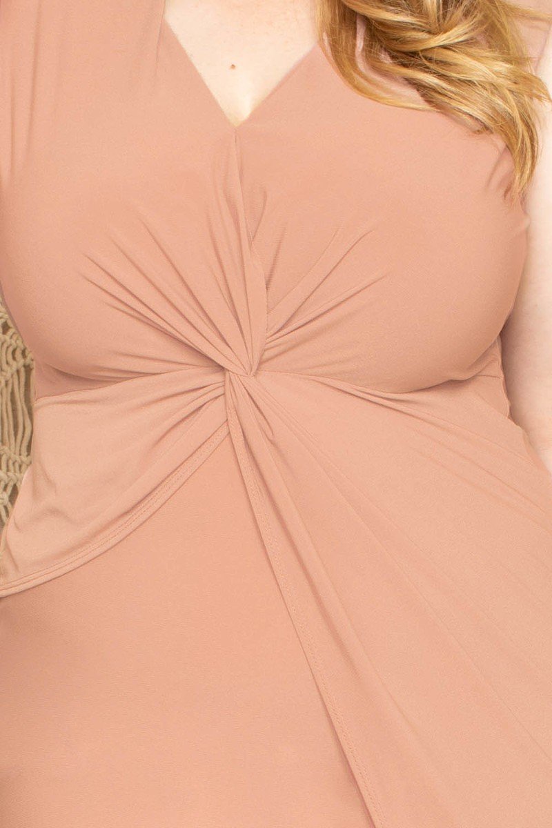 Women's Twist Waist Plus Size Mini Dress