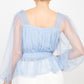 Women's Sheer Mesh Crochet Peplum Top