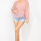 Women's Sheer Mesh Crochet Peplum Top
