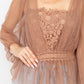 Women's Sheer Mesh Crochet Peplum Top