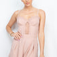 Women's Cinched Zip Sweetheart Pleated Romper