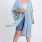 Women's Zebra Print Short Sleeve Maxi Kimono