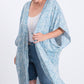 Women's Zebra Print Short Sleeve Maxi Kimono