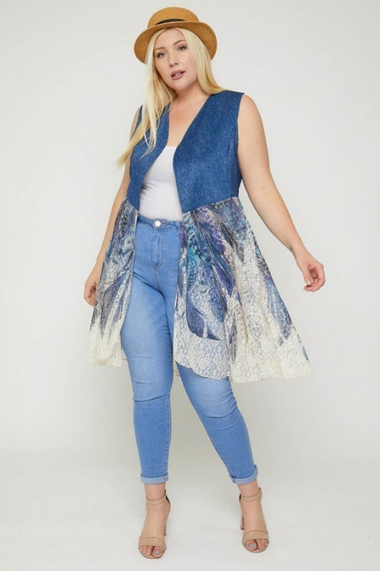 Women's Sleeveless Lace Cardigan