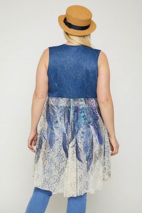 Women's Sleeveless Lace Cardigan