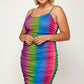 Women's Plus Size Rainbow Ombre Print Cami Dress