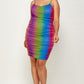 Women's Plus Size Rainbow Ombre Print Cami Dress