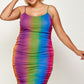 Women's Plus Size Rainbow Ombre Print Cami Dress