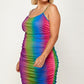 Women's Plus Size Rainbow Ombre Print Cami Dress