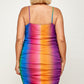 Women's Plus Size Rainbow Ombre Print Cami Dress