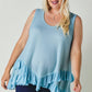 Women's Plus Scoop Neck Sleeveless Ruffle Tunic