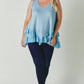 Women's Plus Scoop Neck Sleeveless Ruffle Tunic