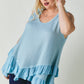 Women's Plus Scoop Neck Sleeveless Ruffle Tunic