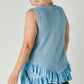 Women's Plus Scoop Neck Sleeveless Ruffle Tunic
