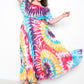 Women's Tie Dye Off Shoulder Pleated Maxi Dress