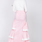 Women's Contrast Hem Ruffle Layer Maxi Skirt (L Only)