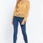 Women's Ruffle Sleeve Peplum Print Woven Top