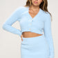 Women's Button-down Sweater Top and Pencil Skirt Set