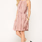 Women's Tie Dye Halter Neck Waist Smocked Dress With Side Tie And Pockets