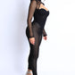 Women's Mesh Crop Jumpsuit Set