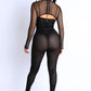 Women's Mesh Crop Jumpsuit Set