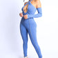 Women's Overlock Detailed Cross Halter Keyhole Neck Off Shoulder Set