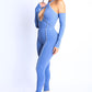 Women's Overlock Detailed Cross Halter Keyhole Neck Off Shoulder Set
