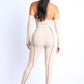 Women's Overlock Detailed Cross Halter Keyhole Neck Off Shoulder Set