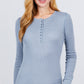 Women's Long Sleeve Henley Thermal Top