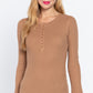 Women's Long Sleeve Henley Thermal Top