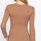 Women's Long Sleeve Henley Thermal Top