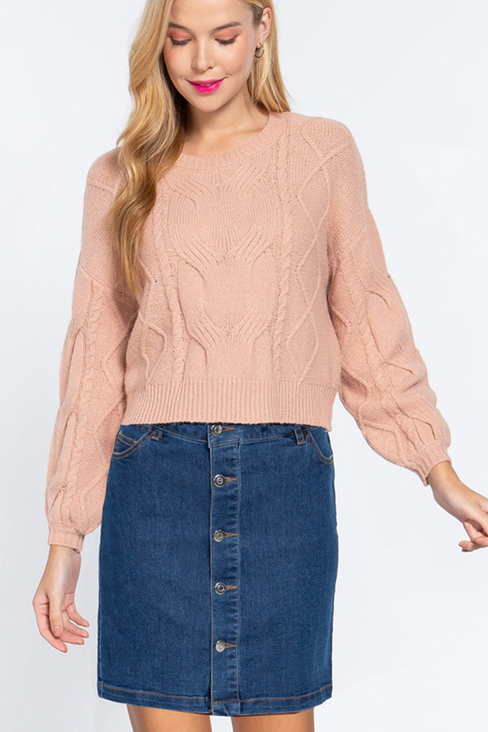 Women's Buttoned Stretch Denim Jean Mini Skirt