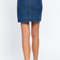 Women's Buttoned Stretch Denim Jean Mini Skirt