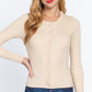 Women's Long Sleeve Crew Neck Basic Cardigan