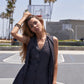 Women's Button Down Sleeveless Romper