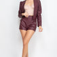 Women's Side Button Detailed Jacket & Shorts Set
