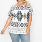 Women's Geometric-tribal Sublimation Print Top
