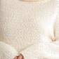 Women's High Cowl Neck Bouclé Long Sleeve Sweater Dress