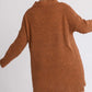 Women's High Cowl Neck Bouclé Long Sleeve Sweater Dress