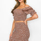 Women's Smocking Ruffled Printed Top & Skirts Set