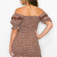 Women's Smocking Ruffled Printed Top & Skirts Set