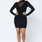 Women's Animal Print Long Sleeve Mock Neck Mini Dress