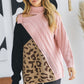 Women's Turtle Neck Color Block Cutout Sweater