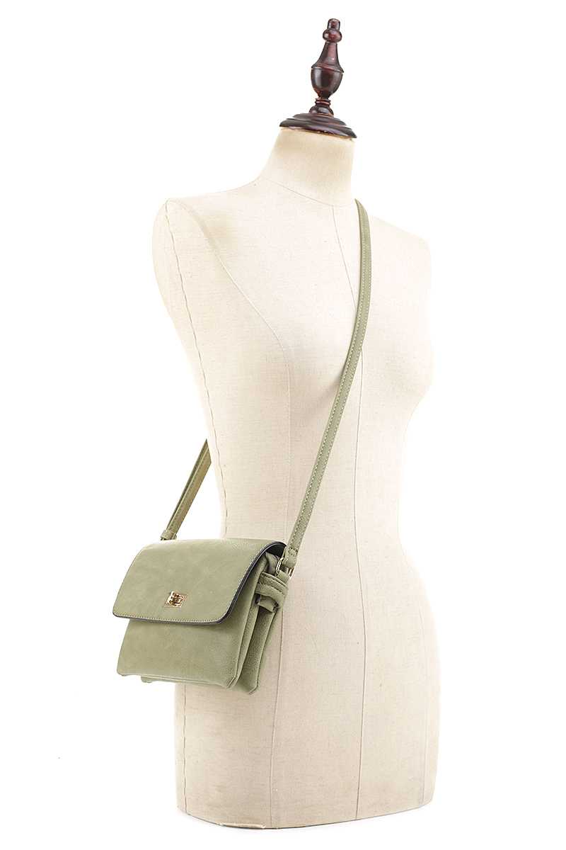 Women's Smooth Colored Crossbody Bag