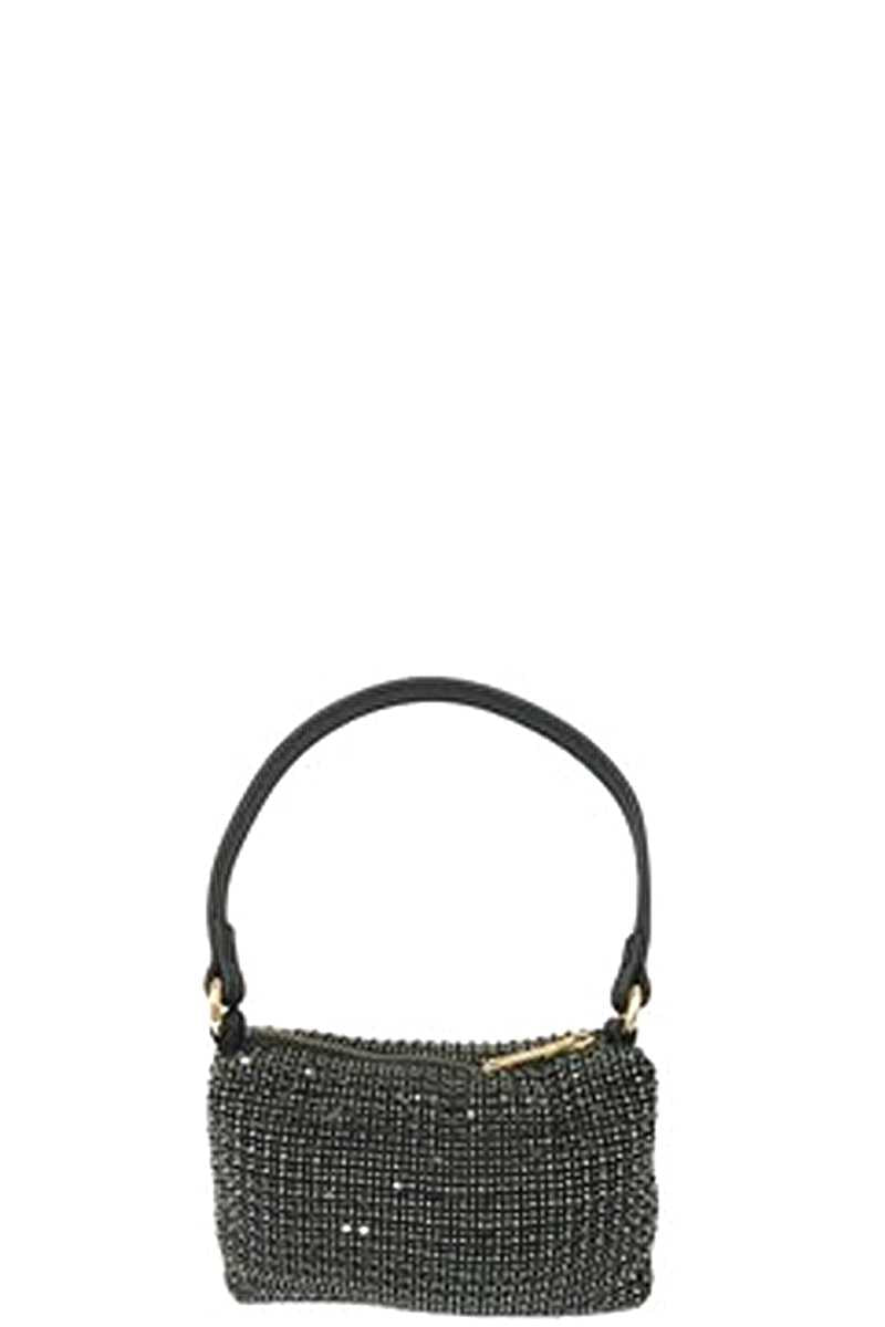 Women's Chic Rhinestone Handle Clutch Bag