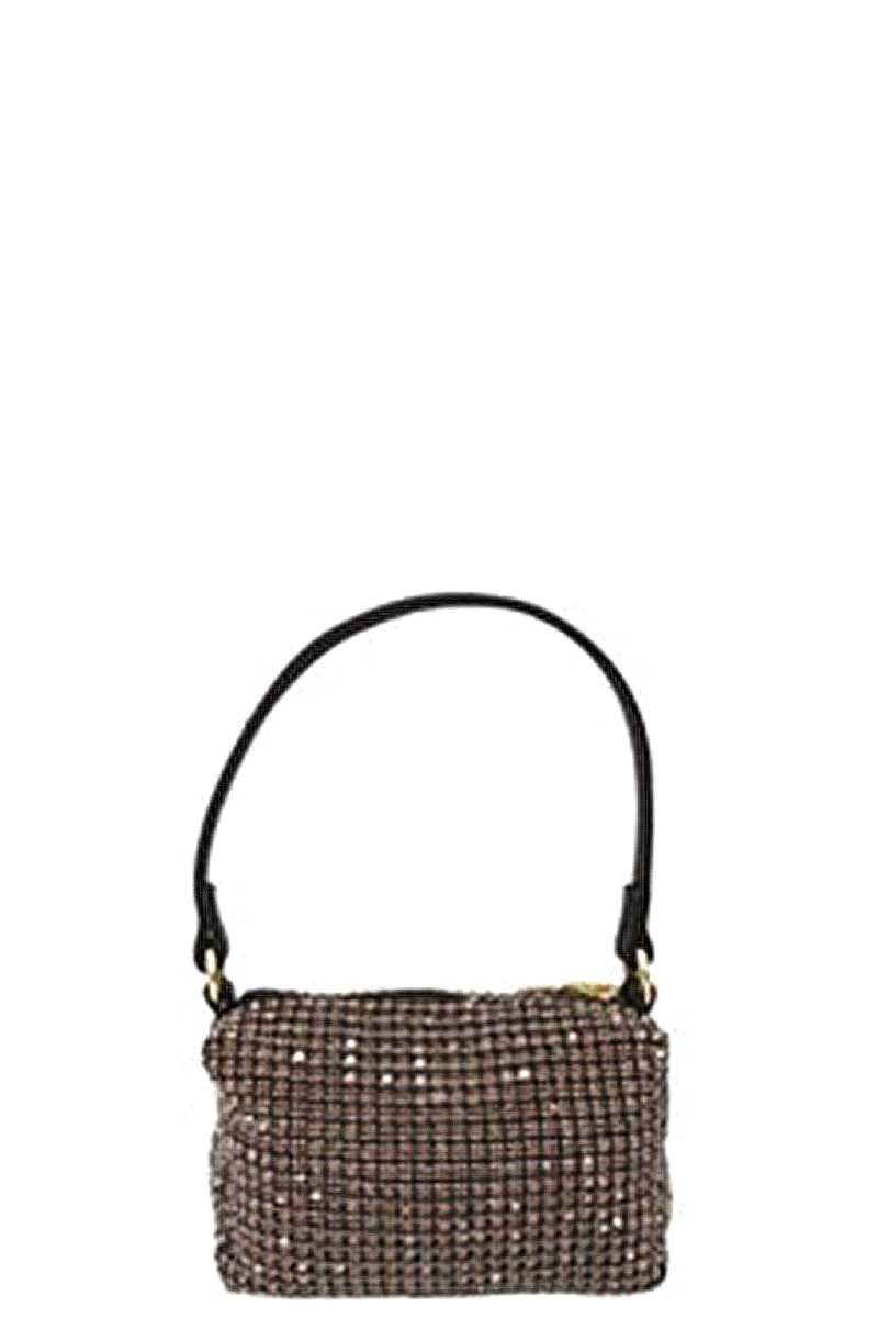Women's Chic Rhinestone Handle Clutch Bag
