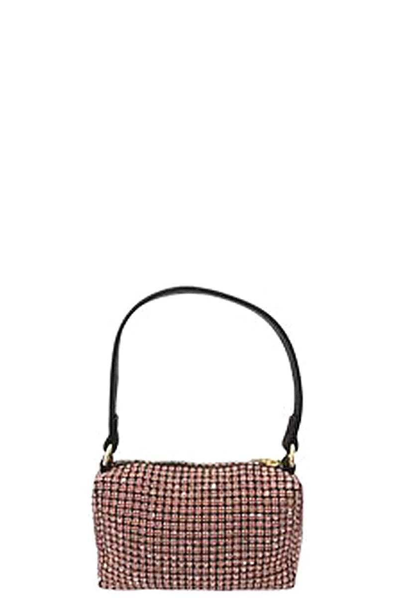 Women's Chic Rhinestone Handle Clutch Bag